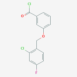 molecular formula C14H9Cl2FO2 B1452722 3-[(2-Chloro-4-fluorobenzyl)oxy]benzoyl chloride CAS No. 1160250-70-3