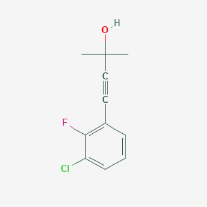 molecular formula C11H10ClFO B1452728 4-(3-Chloro-2-fluorophenyl)-2-methylbut-3-YN-2-OL CAS No. 1187385-72-3