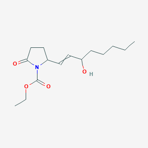 molecular formula C15H25NO4 B14527343 Ethyl 2-(3-hydroxyoct-1-EN-1-YL)-5-oxopyrrolidine-1-carboxylate CAS No. 62400-82-2