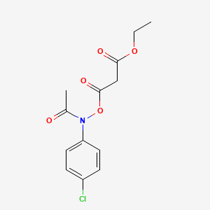 molecular formula C13H14ClNO5 B14527386 Ethyl 3-{[acetyl(4-chlorophenyl)amino]oxy}-3-oxopropanoate CAS No. 62641-54-7