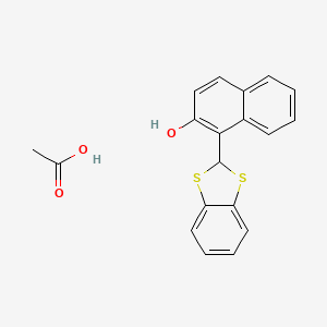molecular formula C19H16O3S2 B14527450 Acetic acid;1-(1,3-benzodithiol-2-yl)naphthalen-2-ol CAS No. 62432-90-0