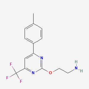 molecular formula C14H14F3N3O B1452768 2-((4-(P-Tolyl)-6-(trifluoromethyl)pyrimidin-2-yl)oxy)ethanamine CAS No. 1160246-50-3