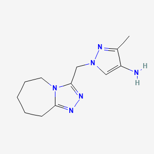 B1452769 3-methyl-1-(6,7,8,9-tetrahydro-5H-[1,2,4]triazolo[4,3-a]azepin-3-ylmethyl)-1H-pyrazol-4-amine CAS No. 1177286-61-1