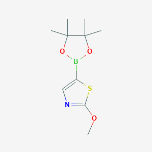 molecular formula C10H16BNO3S B1452771 2-甲氧基-5-(4,4,5,5-四甲基-1,3,2-二氧杂硼环丁烷-2-基)-1,3-噻唑 CAS No. 1312765-17-5