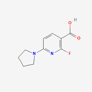 molecular formula C10H11FN2O2 B1452776 2-Fluoro-6-(pyrrolidin-1-yl)nicotinic acid CAS No. 1203499-55-1