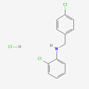 B1452779 2-chloro-N-[(4-chlorophenyl)methyl]aniline hydrochloride CAS No. 1181893-31-1