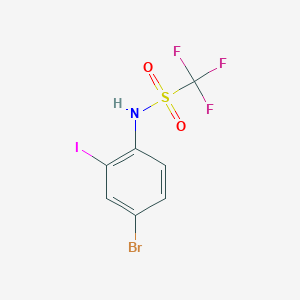 molecular formula C7H4BrF3INO2S B14527854 N-(4-Bromo-2-iodophenyl)-1,1,1-trifluoromethanesulfonamide CAS No. 62677-49-0