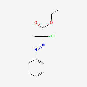 molecular formula C11H13ClN2O2 B14527878 Ethyl 2-chloro-2-[(E)-phenyldiazenyl]propanoate CAS No. 62639-08-1
