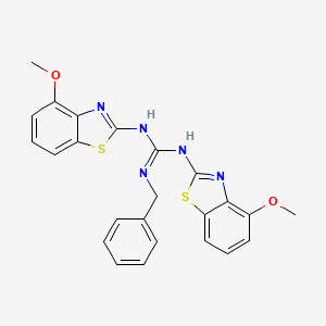 molecular formula C24H21N5O2S2 B14527888 N''-Benzyl-N,N'-bis[(4-methoxy-1,3-benzothiazol-2-yl)]guanidine CAS No. 62540-39-0