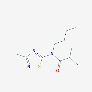 molecular formula C11H19N3OS B14527927 N-Butyl-2-methyl-N-(3-methyl-1,2,4-thiadiazol-5-yl)propanamide CAS No. 62347-28-8