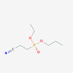 molecular formula C8H16NO3P B14527989 Ethyl propyl (2-cyanoethyl)phosphonate CAS No. 62614-25-9