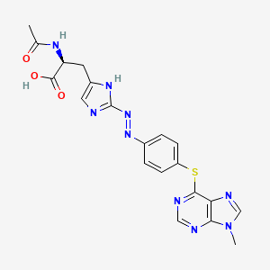 molecular formula C20H19N9O3S B14528025 N-Acetyl-3-[2-(2-{4-[(9-methyl-9H-purin-6-yl)sulfanyl]phenyl}hydrazinylidene)-2H-imidazol-4-yl]-L-alanine CAS No. 62568-74-5