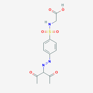 molecular formula C13H15N3O6S B14528076 N-{4-[(E)-(2,4-Dioxopentan-3-yl)diazenyl]benzene-1-sulfonyl}glycine CAS No. 62383-23-7