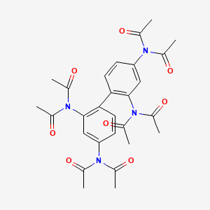 molecular formula C28H30N4O8 B14528115 N,N',N'',N'''-([1,1'-Biphenyl]-2,2',4,4'-tetrayl)tetrakis(N-acetylacetamide) CAS No. 62715-89-3