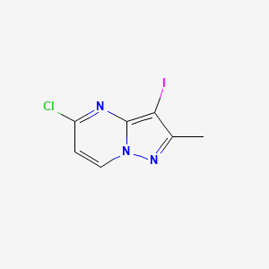 molecular formula C7H5ClIN3 B1452817 5-Chloro-3-iodo-2-methylpyrazolo[1,5-a]pyrimidine CAS No. 1263282-98-9