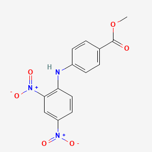 molecular formula C14H11N3O6 B14528196 Methyl 4-[(2,4-dinitrophenyl)amino]benzoate CAS No. 62276-02-2