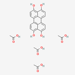 molecular formula C28H28O12 B14528214 Acetic acid;perylene-3,4,9,10-tetrol CAS No. 62469-69-6