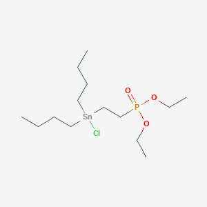 molecular formula C14H32ClO3PSn B14528261 Diethyl {2-[dibutyl(chloro)stannyl]ethyl}phosphonate CAS No. 62375-17-1