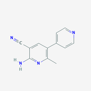 molecular formula C12H10N4 B145283 2-Amino-3-cyano-6-methyl-5-(4-pyridyl)pyridine CAS No. 129090-35-3