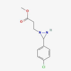 molecular formula C11H13ClN2O2 B14528324 Methyl 3-[3-(4-chlorophenyl)diaziridin-1-yl]propanoate CAS No. 62664-23-7