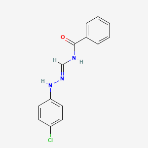 molecular formula C14H12ClN3O B14528344 N-[(E)-[(4-chlorophenyl)hydrazinylidene]methyl]benzamide 