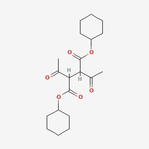 molecular formula C20H30O6 B14528389 Dicyclohexyl 2,3-diacetylbutanedioate CAS No. 62351-63-7