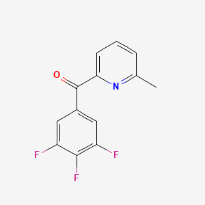 molecular formula C13H8F3NO B1452844 6-Methyl-2-(3,4,5-trifluorobenzoyl)pyridine CAS No. 1187166-15-9