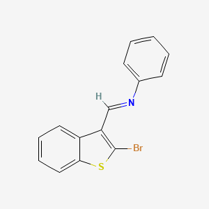 molecular formula C15H10BrNS B14528483 Benzenamine, N-[(2-bromobenzo[b]thien-3-yl)methylene]- CAS No. 62542-49-8