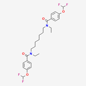 molecular formula C27H34F4N2O4 B14528488 N,N'-(Heptane-1,7-diyl)bis[4-(difluoromethoxy)-N-ethylbenzamide] CAS No. 62578-00-1