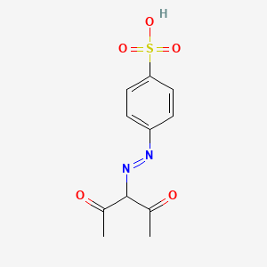 molecular formula C11H12N2O5S B14528490 Benzenesulfonic acid, 4-[(1-acetyl-2-oxopropyl)azo]- CAS No. 62383-58-8