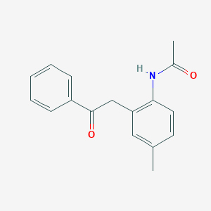molecular formula C17H17NO2 B14528608 N-[4-Methyl-2-(2-oxo-2-phenylethyl)phenyl]acetamide CAS No. 62641-46-7
