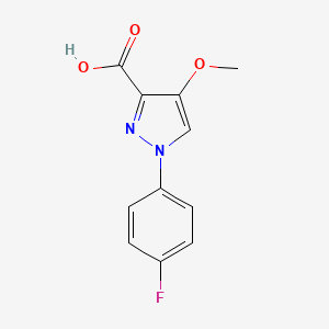 molecular formula C11H9FN2O3 B1452861 1-(4-fluorophenyl)-4-methoxy-1H-pyrazole-3-carboxylic acid CAS No. 1169973-47-0