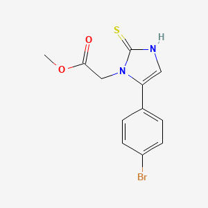 molecular formula C12H11BrN2O2S B1452862 methyl [5-(4-bromophenyl)-2-mercapto-1H-imidazol-1-yl]acetate CAS No. 1105189-73-8
