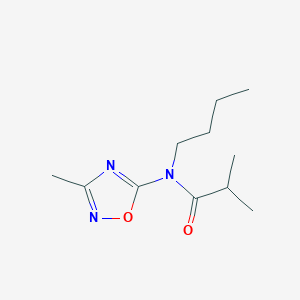 molecular formula C11H19N3O2 B14528636 N-Butyl-2-methyl-N-(3-methyl-1,2,4-oxadiazol-5-yl)propanamide CAS No. 62347-39-1
