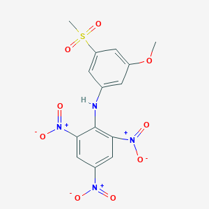 molecular formula C14H12N4O9S B14528644 N-[3-(Methanesulfonyl)-5-methoxyphenyl]-2,4,6-trinitroaniline CAS No. 62606-08-0