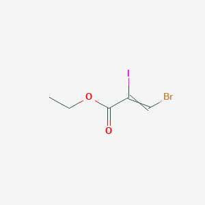 molecular formula C5H6BrIO2 B14528658 Ethyl 3-bromo-2-iodoprop-2-enoate CAS No. 62849-21-2