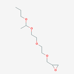 molecular formula C12H24O5 B14528672 Oxirane, (9-methyl-2,5,8,10-tetraoxatridec-1-yl)- CAS No. 62329-08-2
