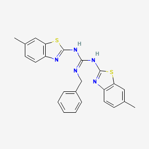 molecular formula C24H21N5S2 B14528690 N''-Benzyl-N,N'-bis[(6-methyl-1,3-benzothiazol-2-yl)]guanidine CAS No. 62540-38-9