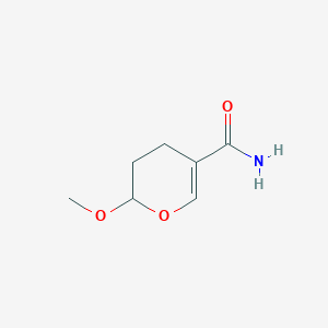molecular formula C7H11NO3 B145288 2-methoxy-3,4-dihydro-2H-pyran-5-carboxamide CAS No. 129415-79-8