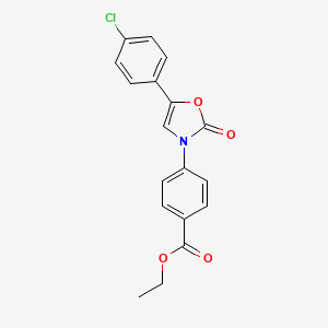 molecular formula C18H14ClNO4 B14528905 Ethyl 4-[5-(4-chlorophenyl)-2-oxo-1,3-oxazol-3(2H)-yl]benzoate CAS No. 62761-49-3