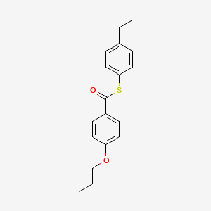 molecular formula C18H20O2S B14528927 S-(4-Ethylphenyl) 4-propoxybenzene-1-carbothioate CAS No. 62525-92-2