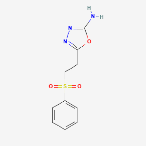 molecular formula C10H11N3O3S B1452895 5-[2-(Phenylsulfonyl)ethyl]-1,3,4-oxadiazol-2-amine CAS No. 1105194-80-6
