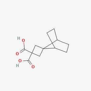molecular formula C12H16O4 B14528994 Spiro[bicyclo[2.2.1]heptane-7,1'-cyclobutane]-3',3'-dicarboxylic acid CAS No. 62821-29-8