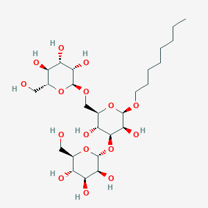 molecular formula C₂₆H₄₈O₁₆ B014529 Octyl 3,6-di-O-(alpha-D-mannopyranosyl)-beta-D-mannopyranoside CAS No. 140147-36-0