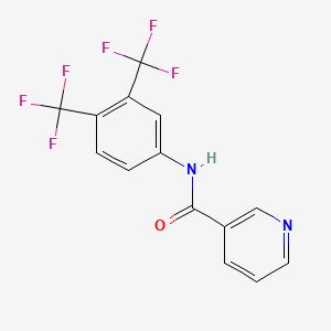 molecular formula C14H8F6N2O B14529002 N-[3,4-Bis(trifluoromethyl)phenyl]pyridine-3-carboxamide CAS No. 62315-04-2