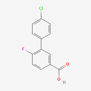 molecular formula C13H8ClFO2 B1452902 4'-Chloro-6-fluoro-[1,1'-biphenyl]-3-carboxylic acid CAS No. 1181639-60-0