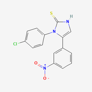 molecular formula C15H10ClN3O2S B1452907 1-(4-Chlorophenyl)-5-(3-nitrophenyl)-1H-imidazole-2-thiol CAS No. 1105189-21-6