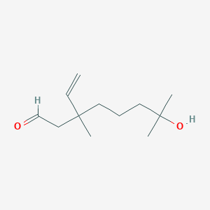 molecular formula C12H22O2 B145291 3-Ethenyl-7-hydroxy-3,7-dimethyloctanal CAS No. 130675-15-9