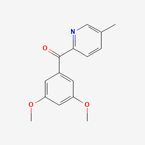 molecular formula C15H15NO3 B1452917 2-(3,5-Dimethoxybenzoyl)-5-methylpyridine CAS No. 1187170-71-3