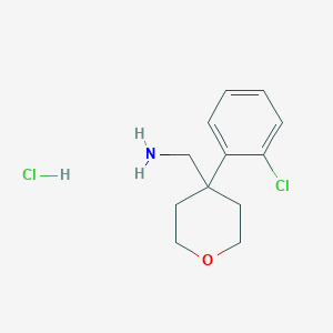 molecular formula C12H17Cl2NO B1452920 [4-(2-Chlorophenyl)oxan-4-yl]methanamine hydrochloride CAS No. 1258650-13-3